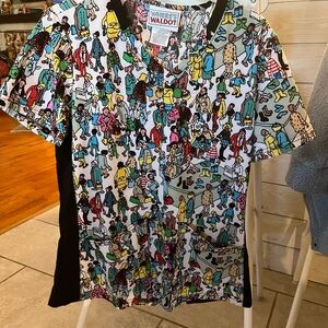 Where’s Waldo printed Scrub top